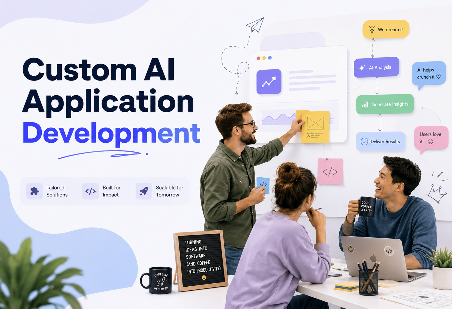 Custom AI application development services by Qtech IT